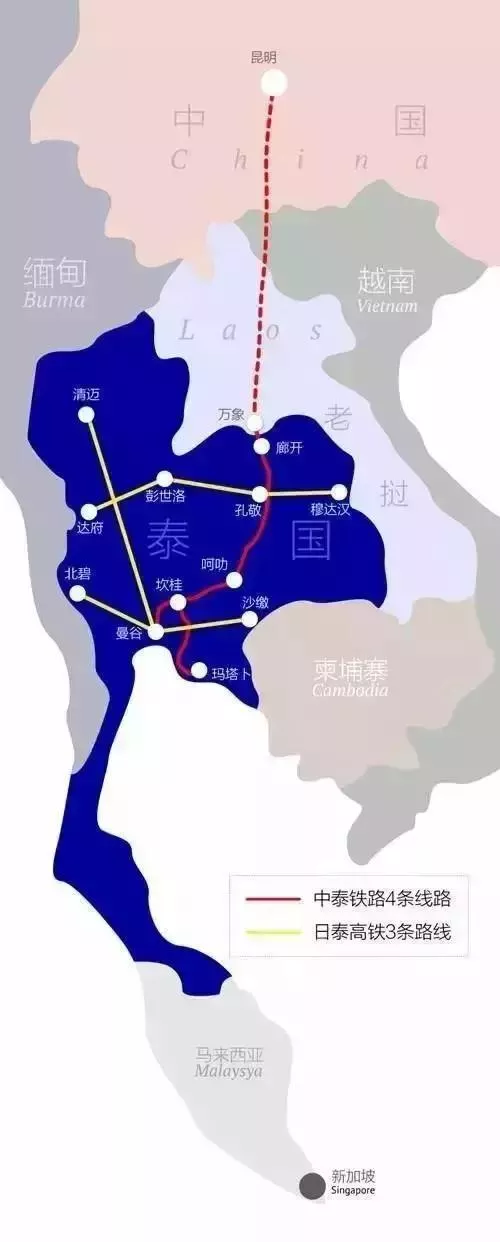 中國到泰國高鐵線路圖 最新消息2017 中國到泰國高鐵線路圖 最新消息2017